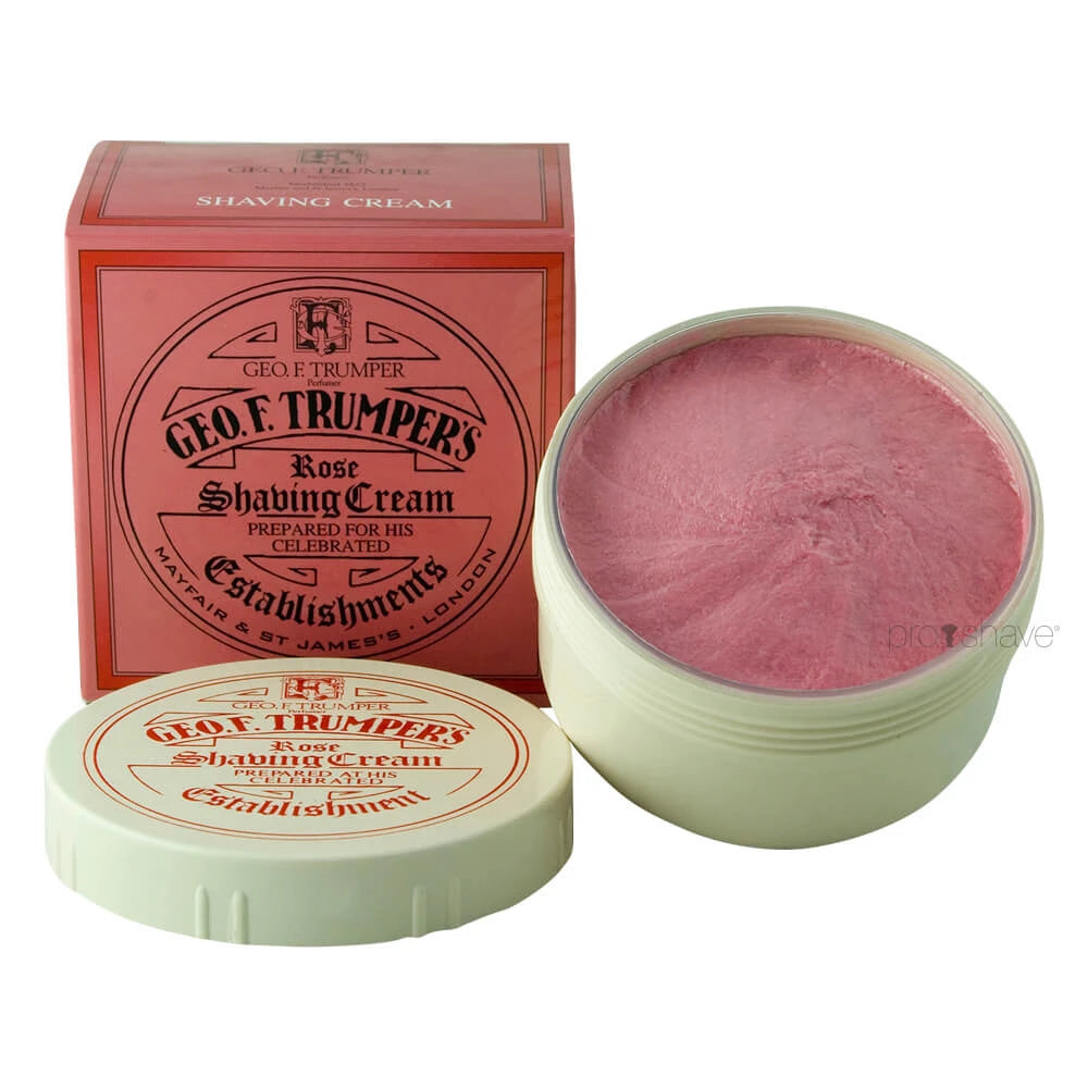 Barbercreme i skål, Rose, 200 gr.