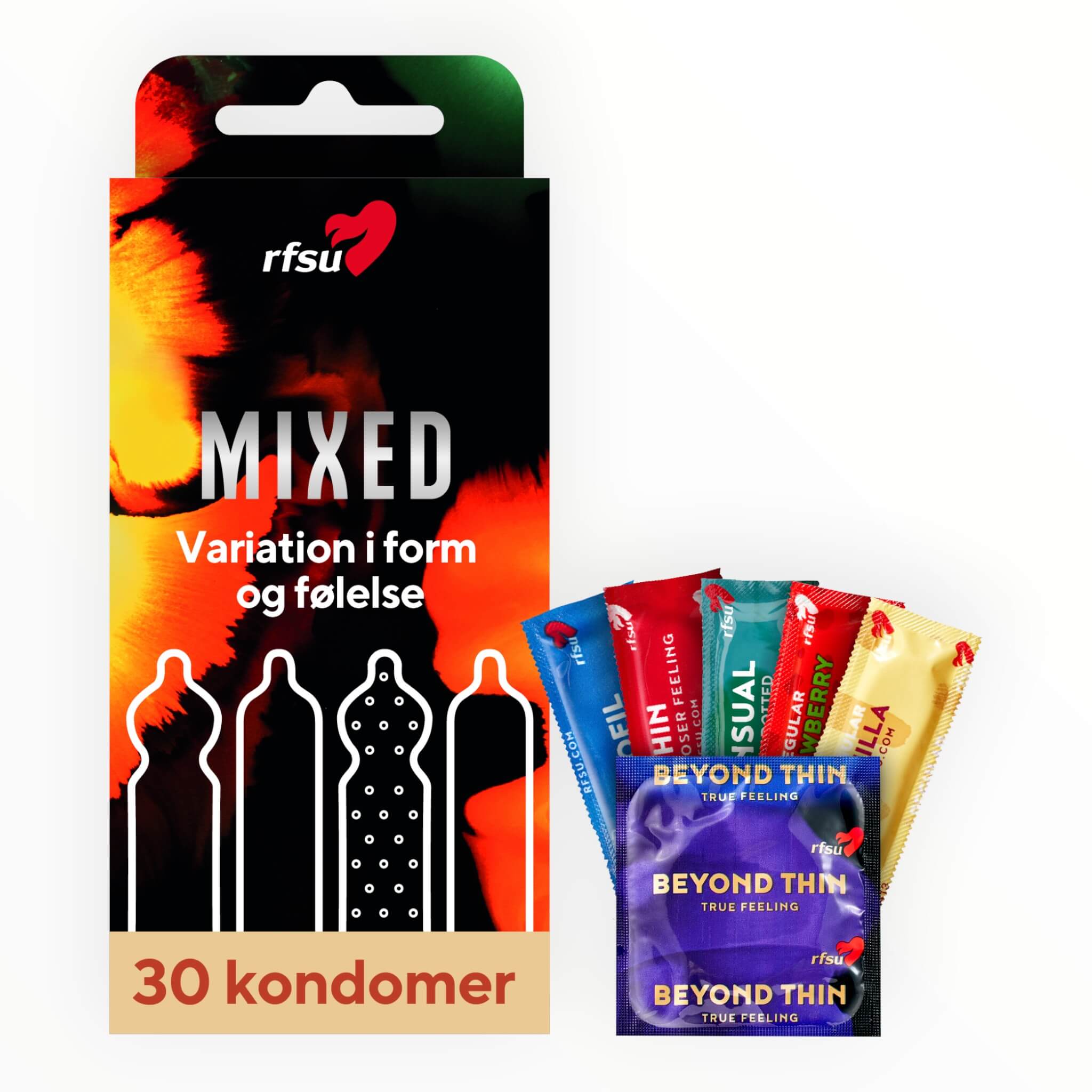 Mixed Kondomer, 30 stk.