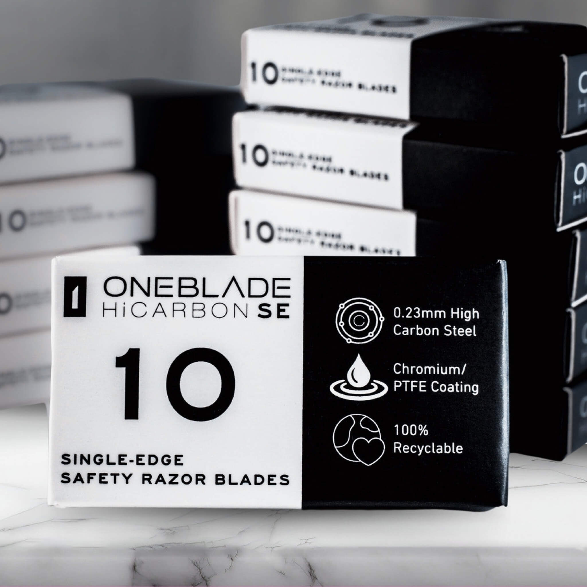 HiCarbon SE Single Edge Barberblade, 10 stk.