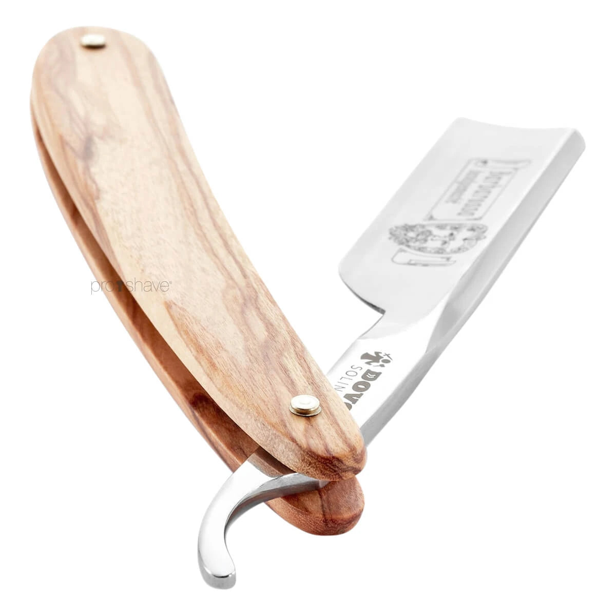 Straight Razor 5/8, Square point, Barbarossa, Kort, Oliventræ