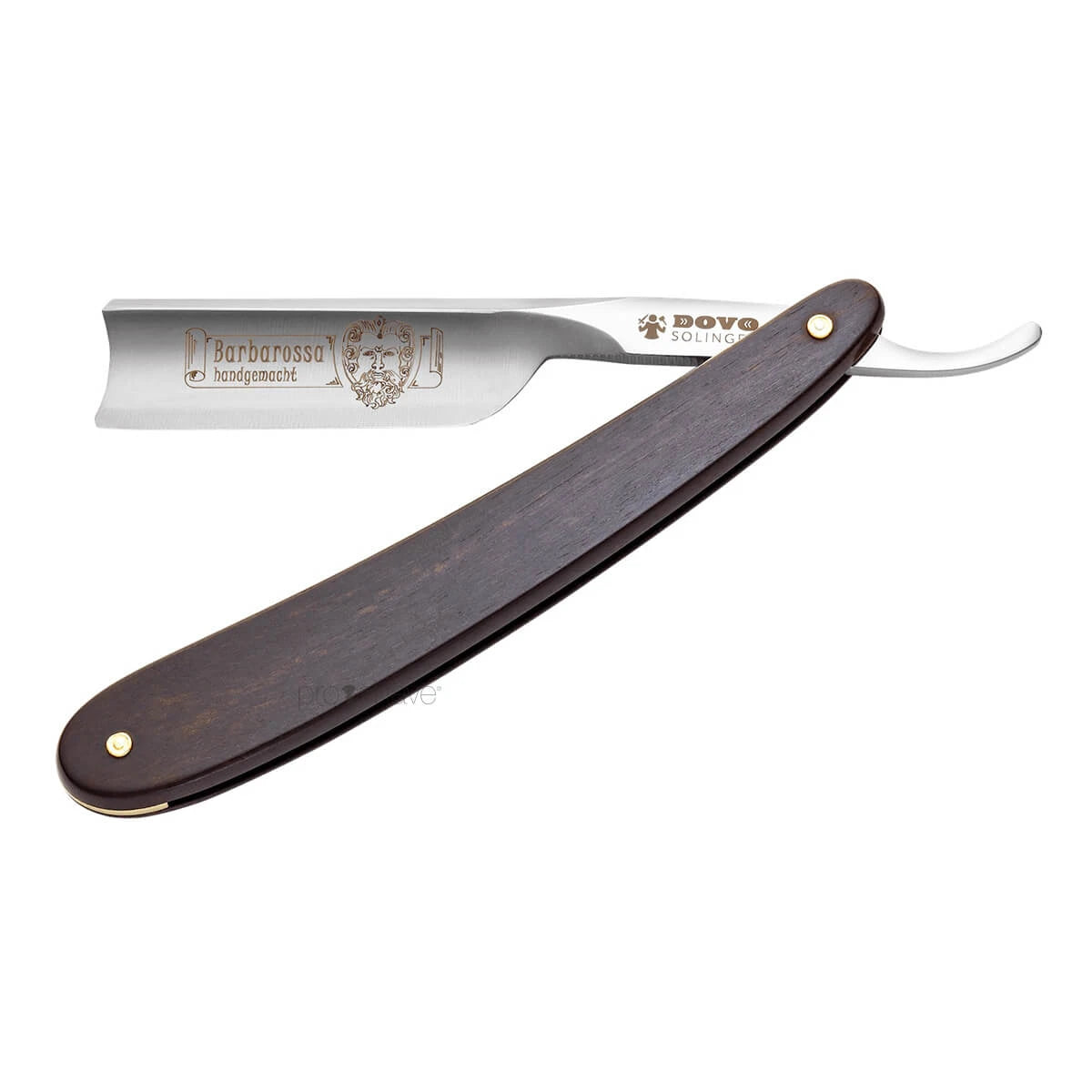 Straight Razor 5/8, Spanish point, Barbarossa, Kort, Ibenholt