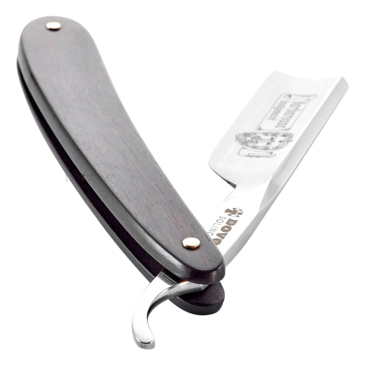 Straight Razor 5/8, Spanish point, Barbarossa, Kort, Ibenholt