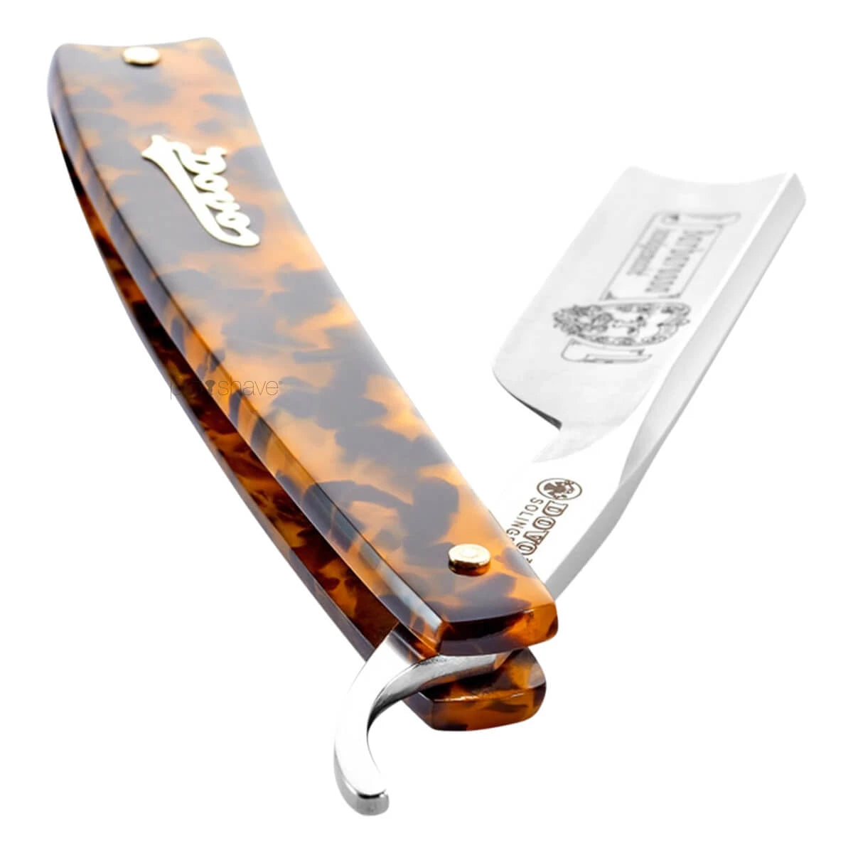 Straight Razor 5/8, Spanish point, Barbarossa, Kort, Imit. skildpaddeskjold