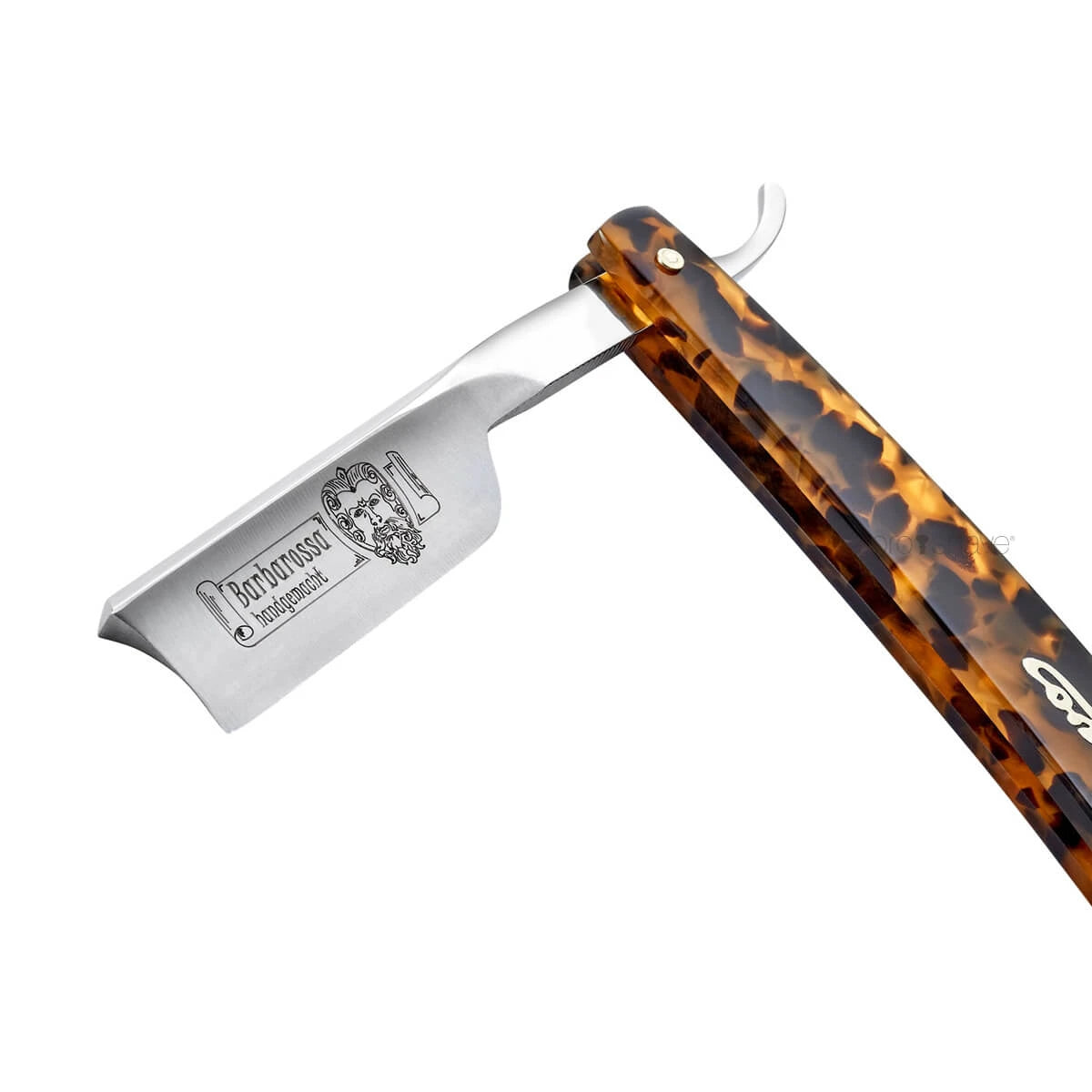 Straight Razor 5/8, Spanish point, Barbarossa, Kort, Imit. skildpaddeskjold