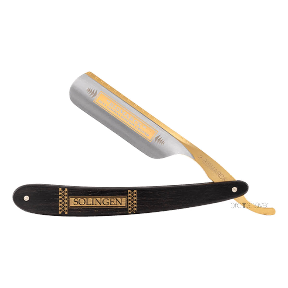 Straight Razor 6/8, Round nose, Bismarck, Ibenholt