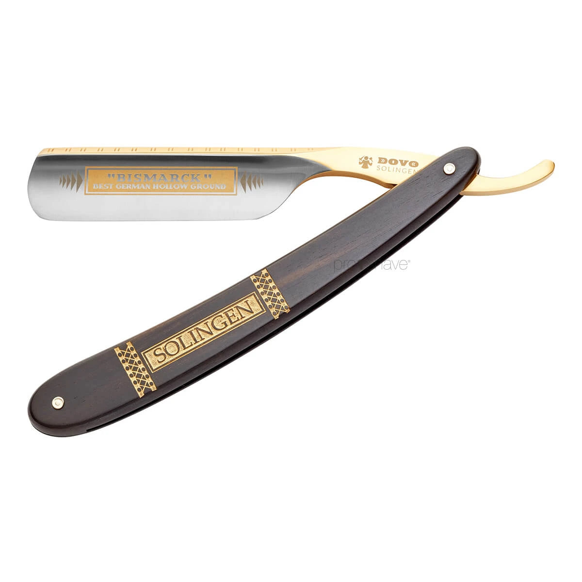 Straight Razor 6/8, Round nose, Bismarck, Ibenholt