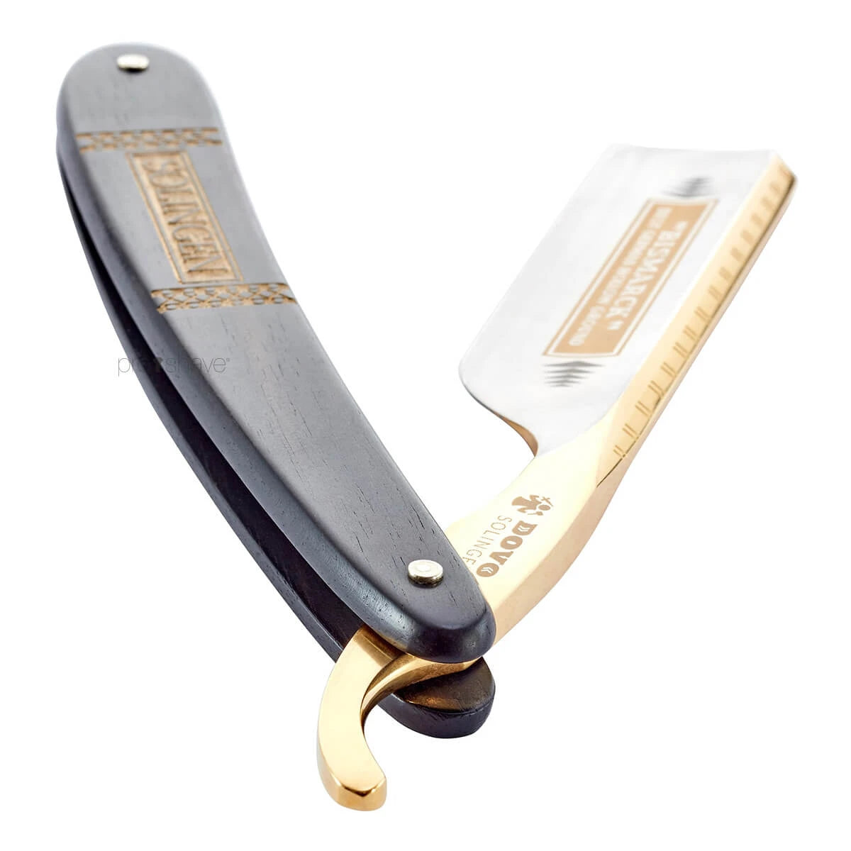 Straight Razor 6/8, Round nose, Bismarck, Ibenholt