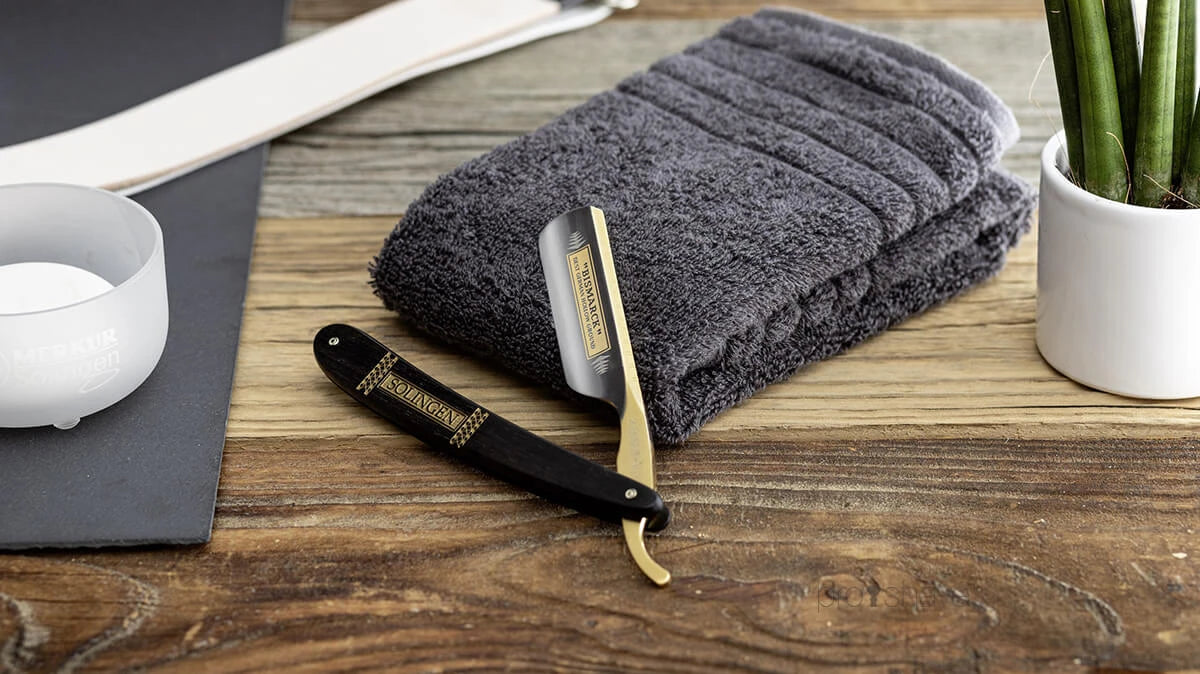 Straight Razor 6/8, Round nose, Bismarck, Ibenholt