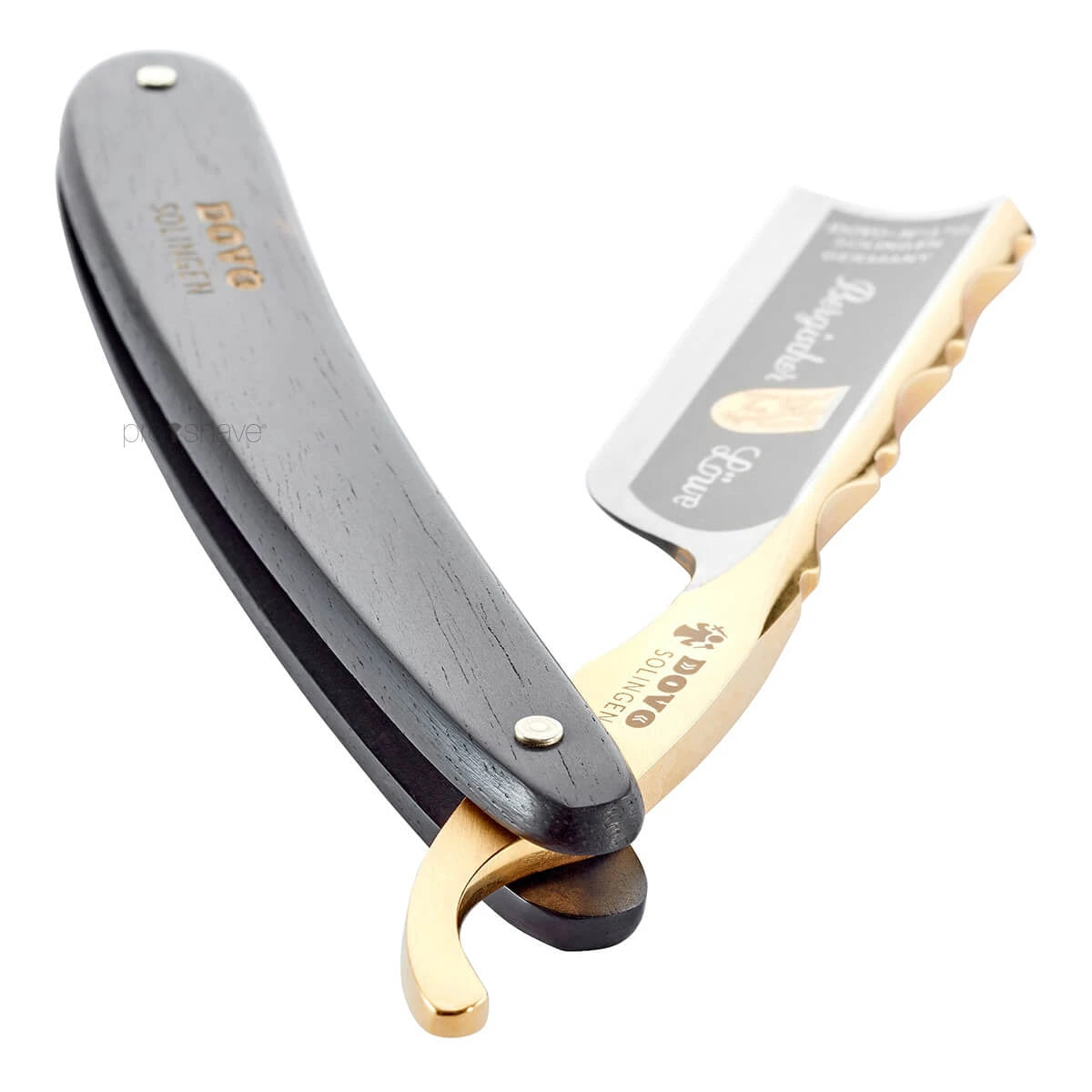 Straight Razor 6/8, Spanish point, Bergischer Löwe, Ibenholt