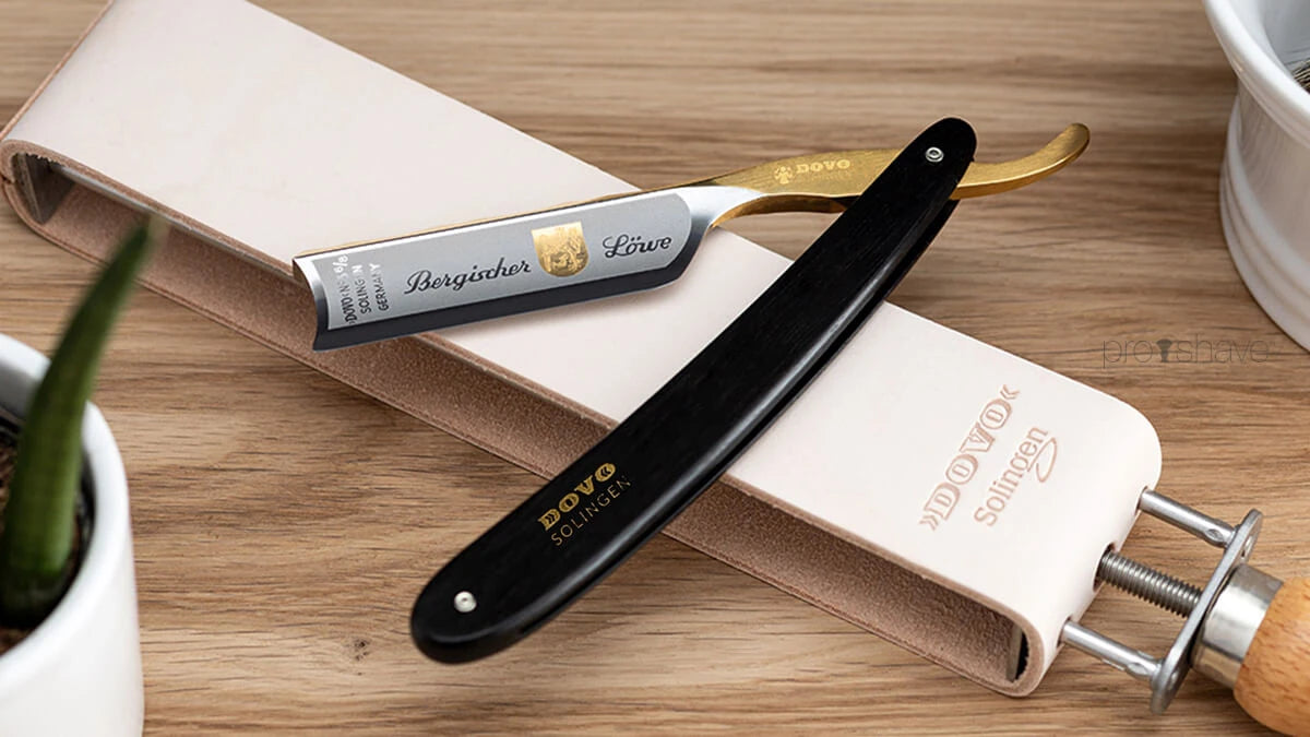 Straight Razor 6/8, Spanish point, Bergischer Löwe, Ibenholt