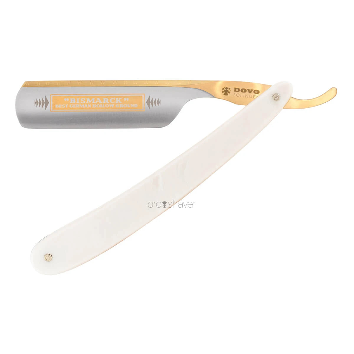 Straight Razor 6/8, Round nose, Bismarck, Perlemor