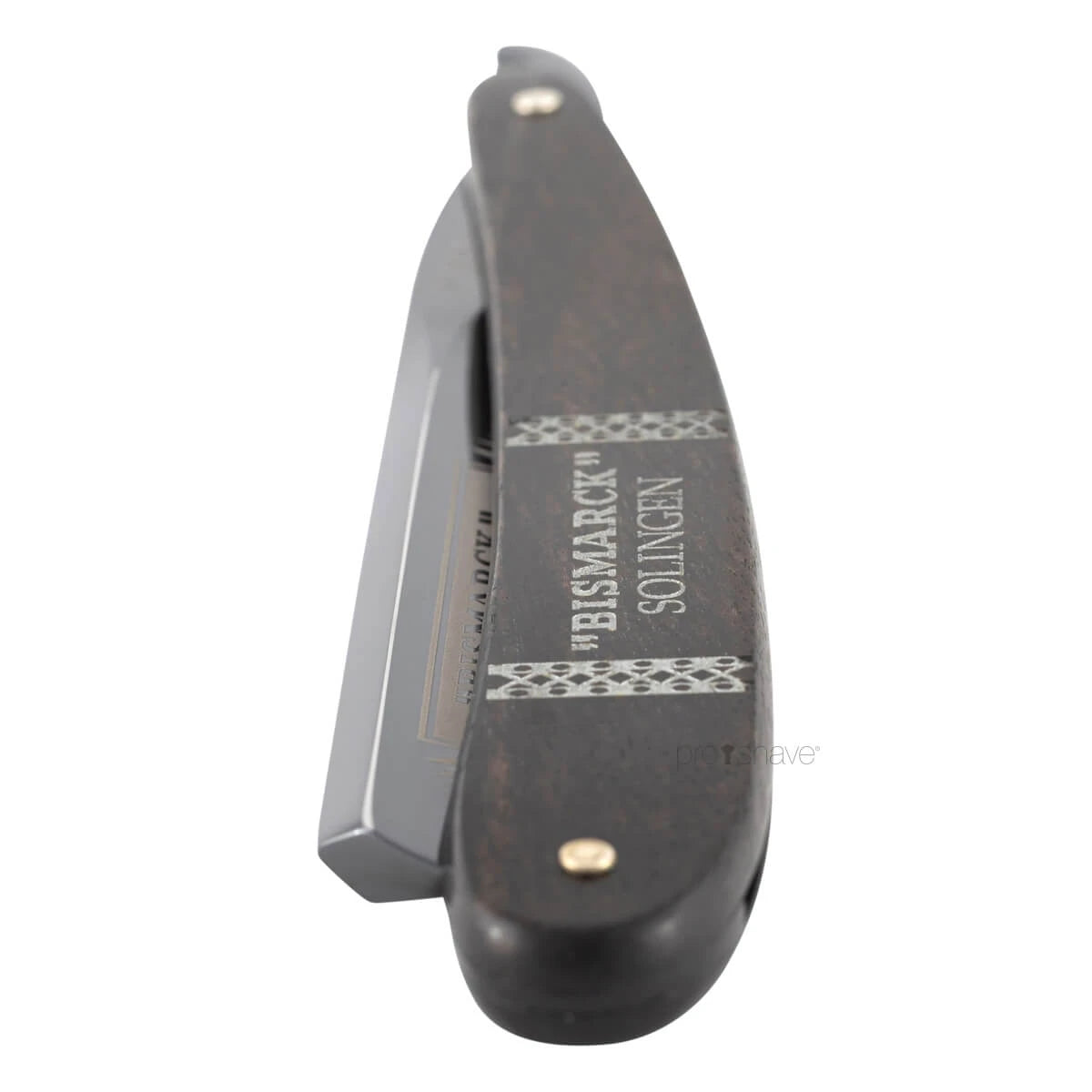 Straight Razor 6/8, Round nose, Bismarck, Sort & Ibenholt