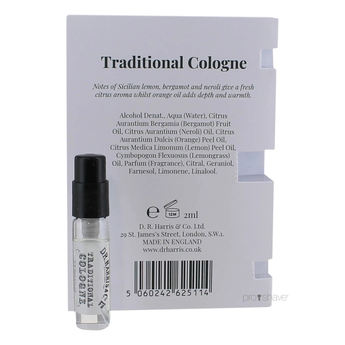 Traditional Cologne, SAMPLE, 2 ml.