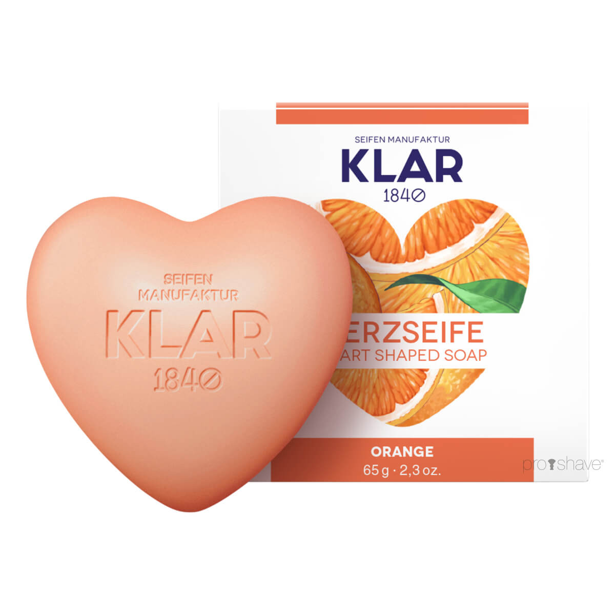 Hjerteformet sæbe, Appelsin, 65 gr.
