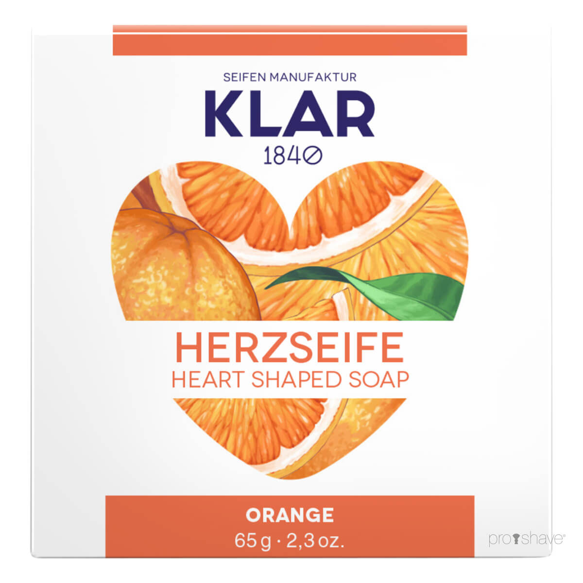 Hjerteformet sæbe, Appelsin, 65 gr.