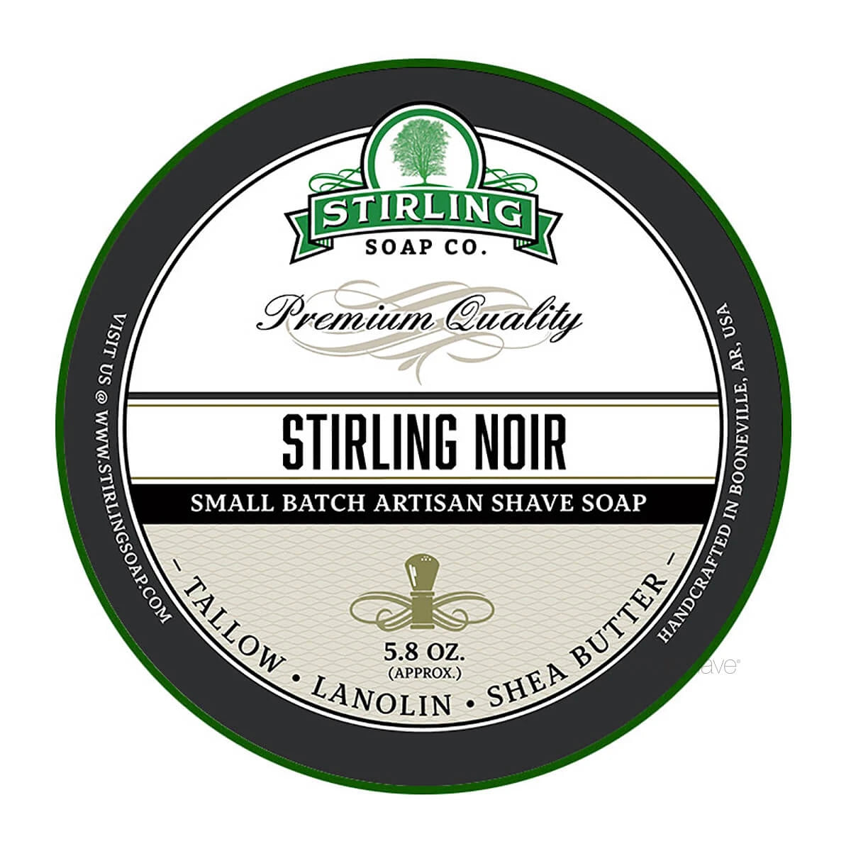 Barbersæbe, Stirling Noir, 170 ml.