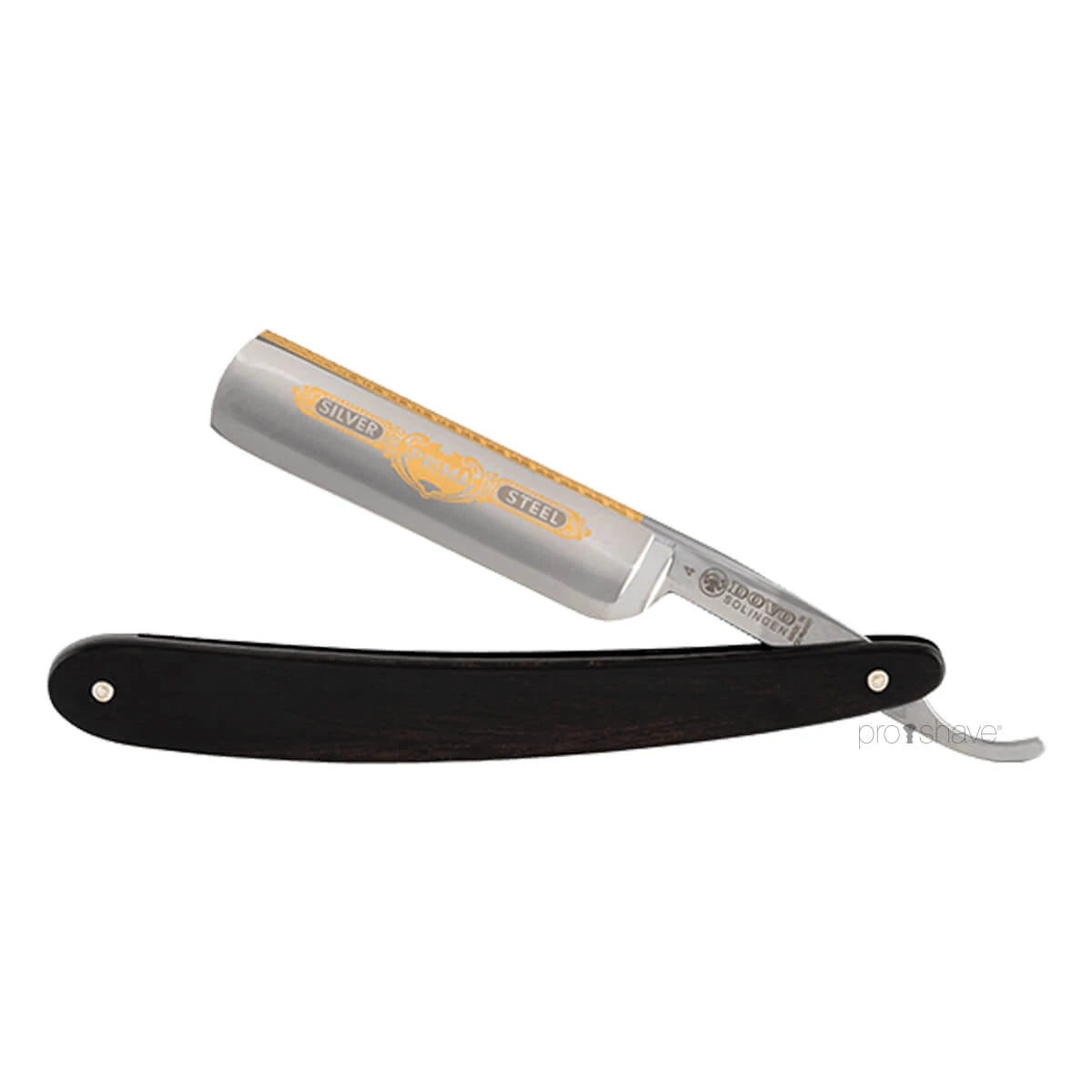 Straight Razor 5/8, Round nose, Prima, Ibenholt