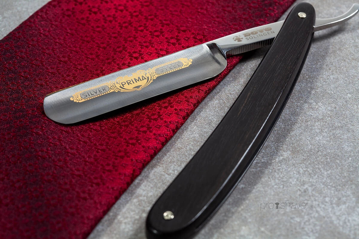 Straight Razor 5/8, Round nose, Prima, Ibenholt