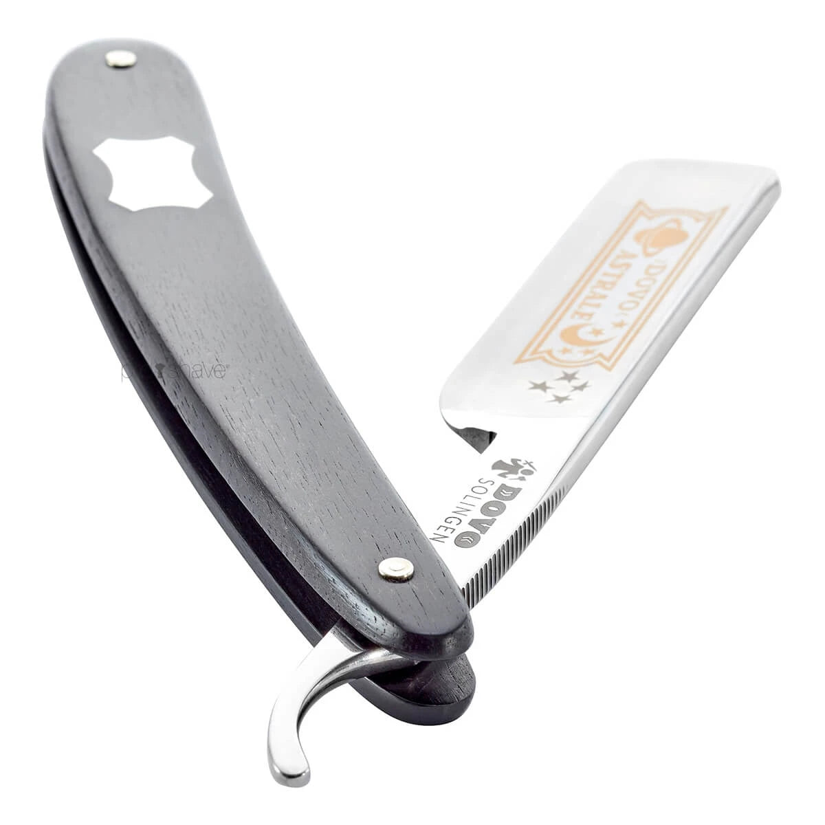 Straight Razor 5/8, Round nose, Astrale, Ibenholt