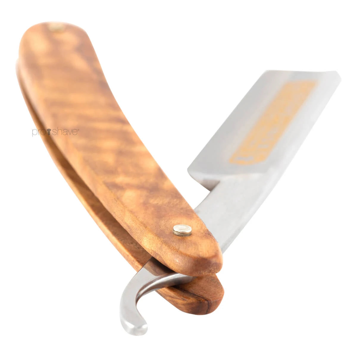 Straight Razor 5/8, Round nose, INOX, Oliventræ