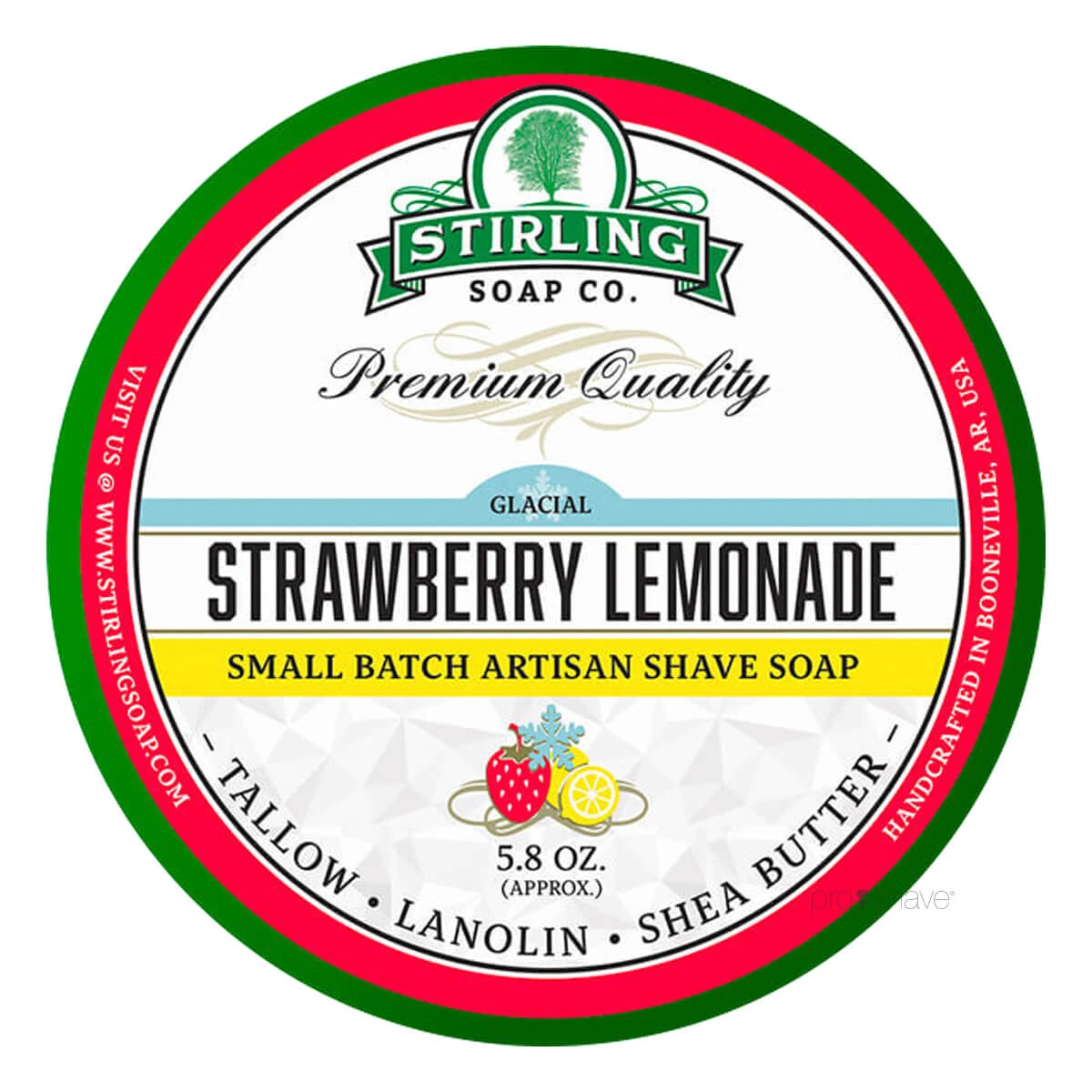Barbersæbe, Glacial - Strawberry Lemonade, 170 ml.