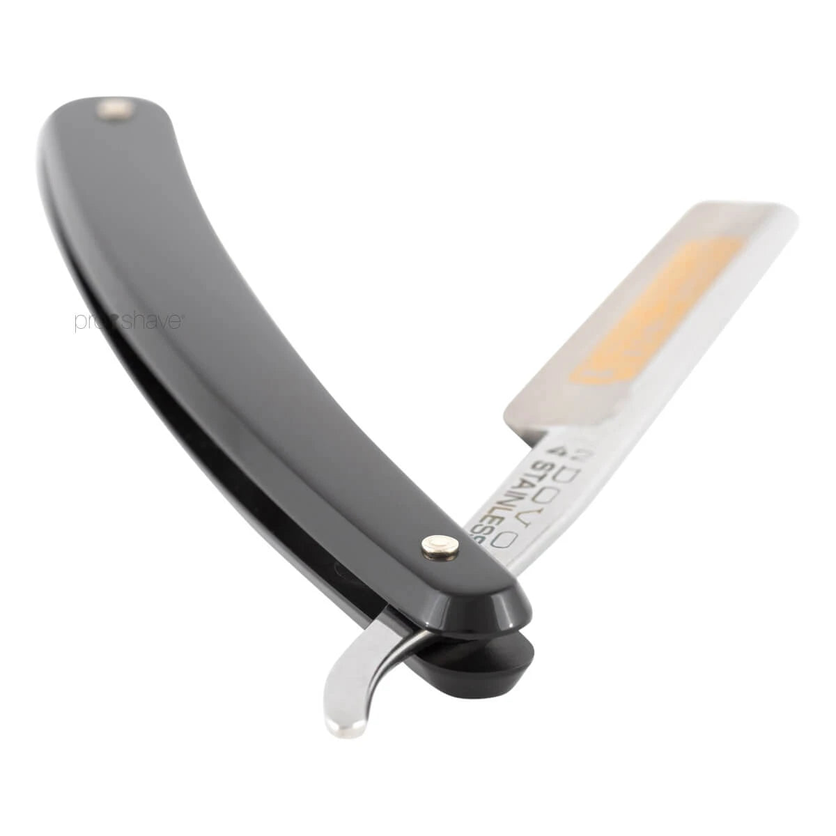 Straight Razor 3/8, French nose, INOX, Sort