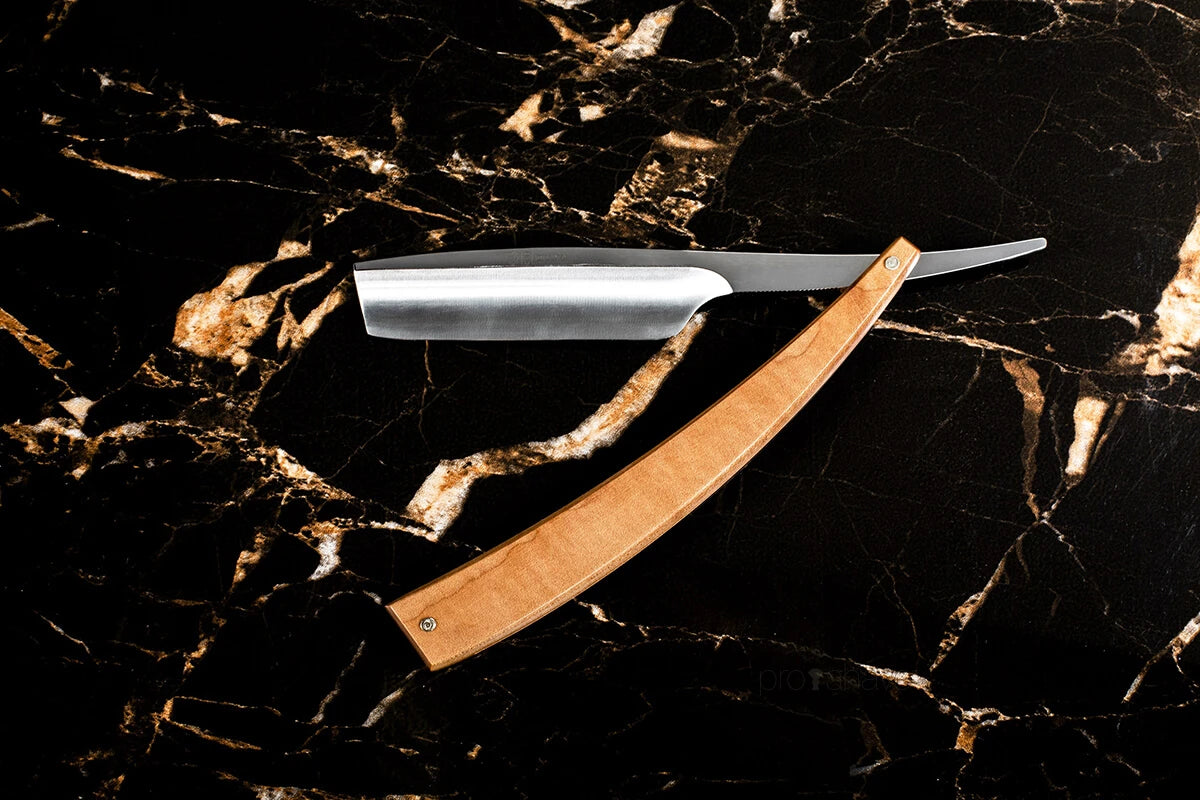 Straight Razor 5/8, Inverted Turkish Point, EDO, Ahorn