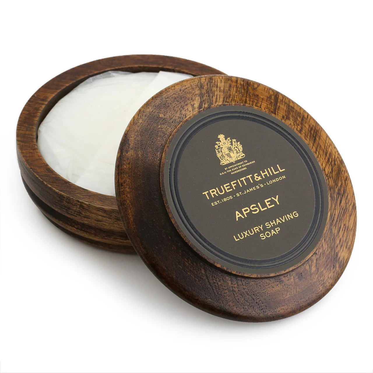 Barbersæbe i træskål, Apsley, 99 gr.