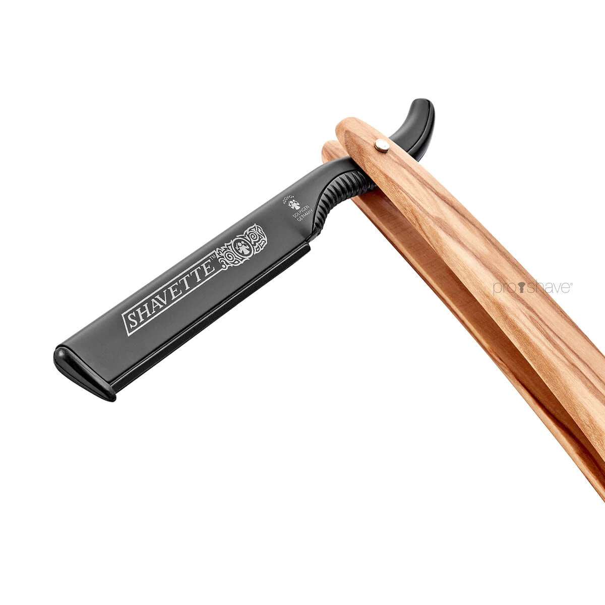 Shavette, Sort Aluminium og Oliventræ