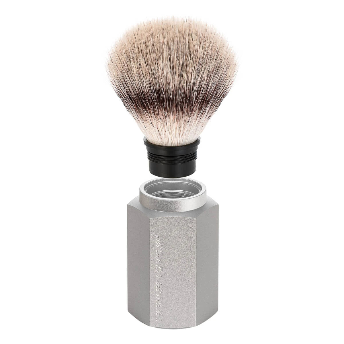 Mark Braun Silvertip Fibre® Barberkost, 21 mm, Hexagon, Sølv Aluminum