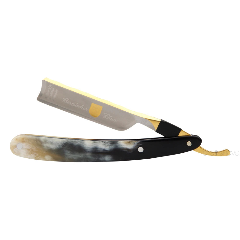 Straight Razor 5/8, Spanish point, Bergischer Löwe, Bøffelhorn