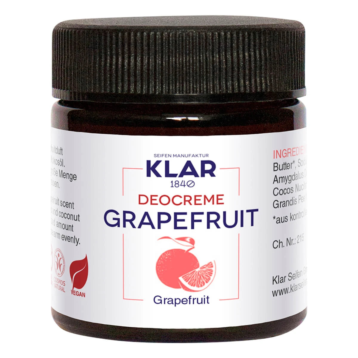Deodorant Creme, Grapefrugt, 30 ml.