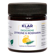 Deodorant Creme, Citron & Rosmarin, 30 ml.