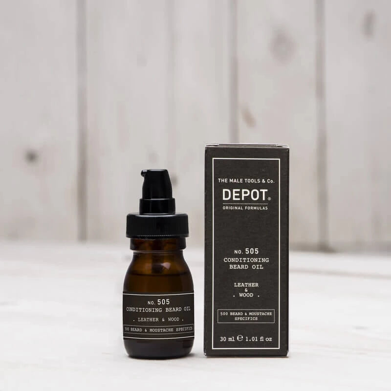 Conditioning Beard Oil, Leather & Wood, No. 505, 30 ml.