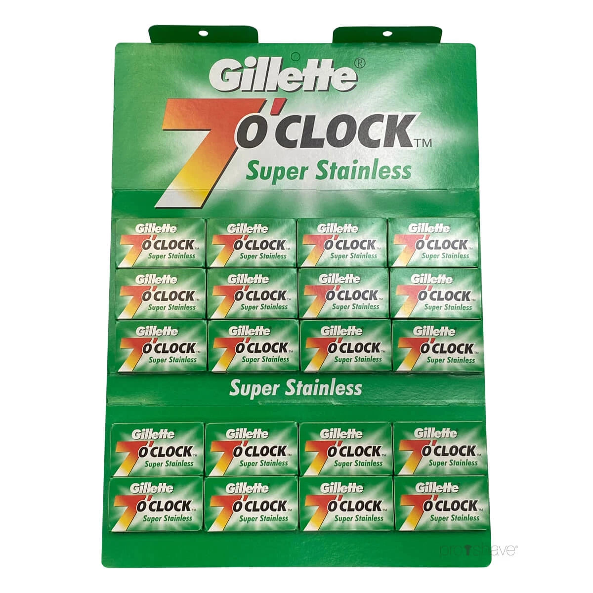 7 O'Clock Super Stainless DE-Barberblade, Grøn, 1 Stang, 20x5 stk. (100 stk.)