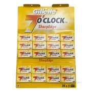 7 O'Clock SharpEdge DE-Barberblade, Gul, 1 Stang, 20x5 stk. (100 stk.)