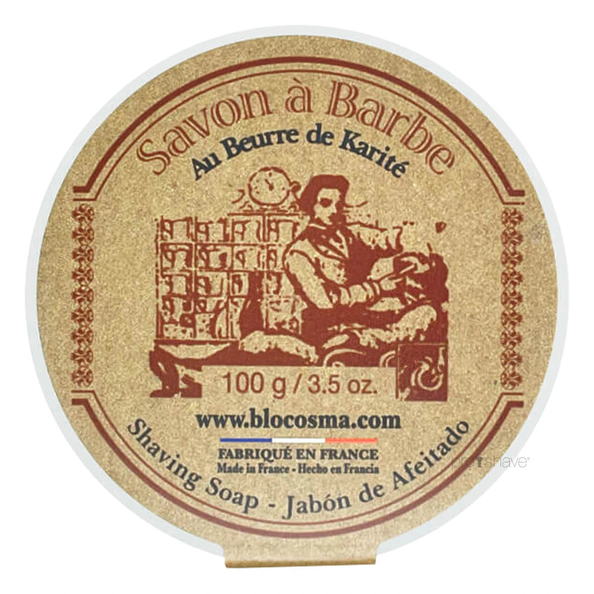Barbersæbe i plastikskål, 100 gr.