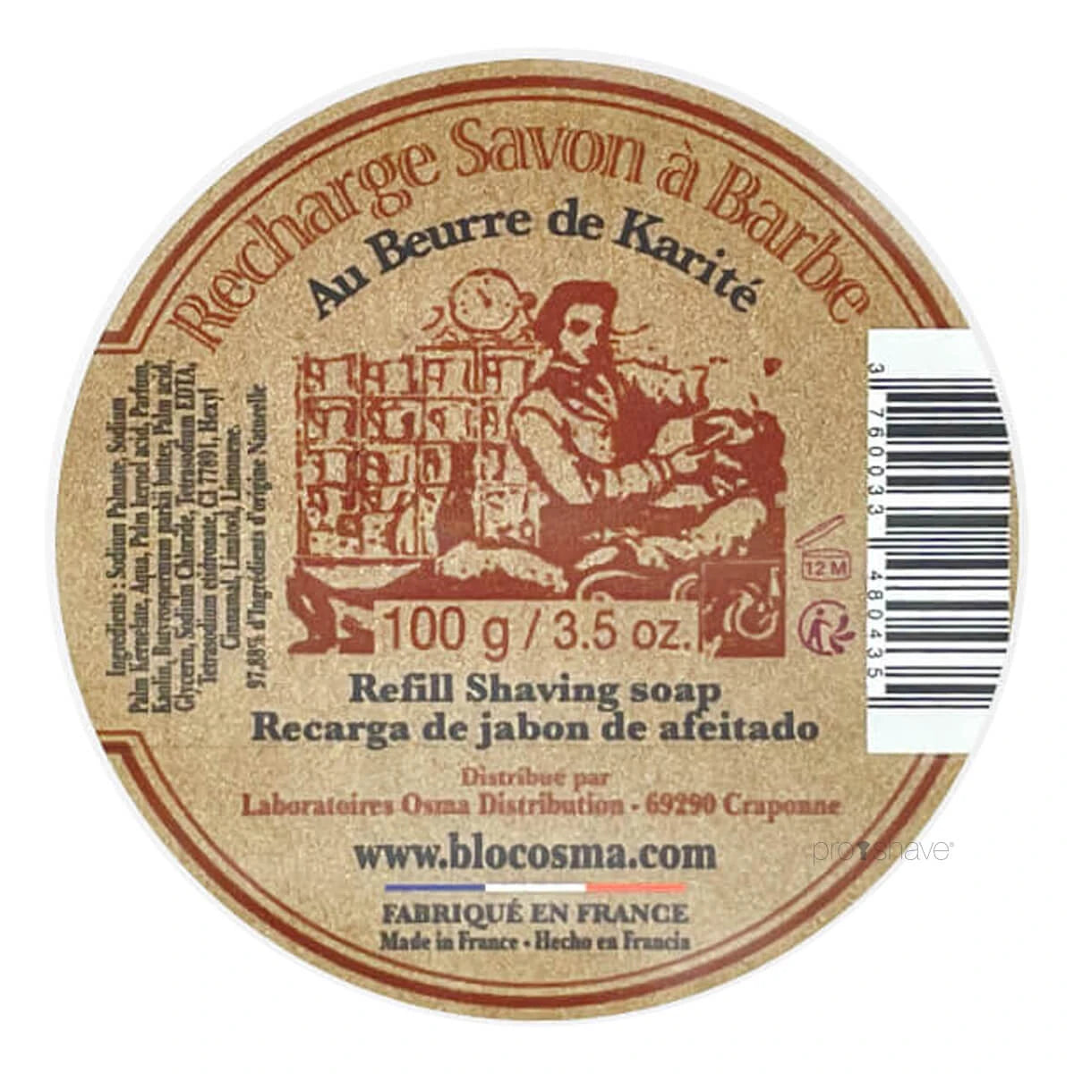 Refill til Barbersæbe i plastikskål, 100 gr.