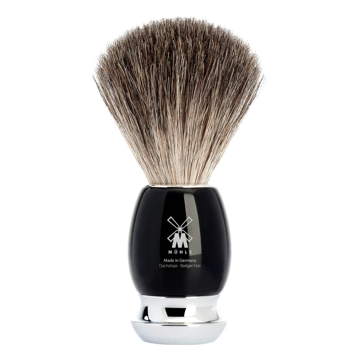 Pure Badger Barberkost, 21 mm, Vivo, Sort Kunstharpiks