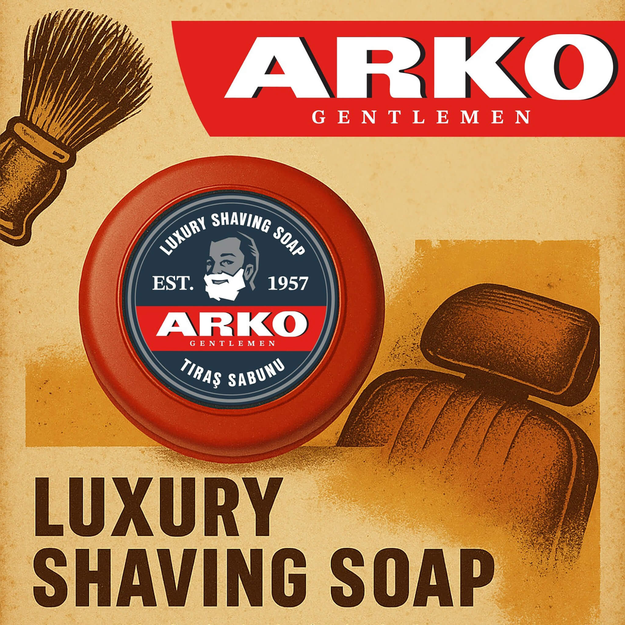 Barbersæbe i skål, 150 g.