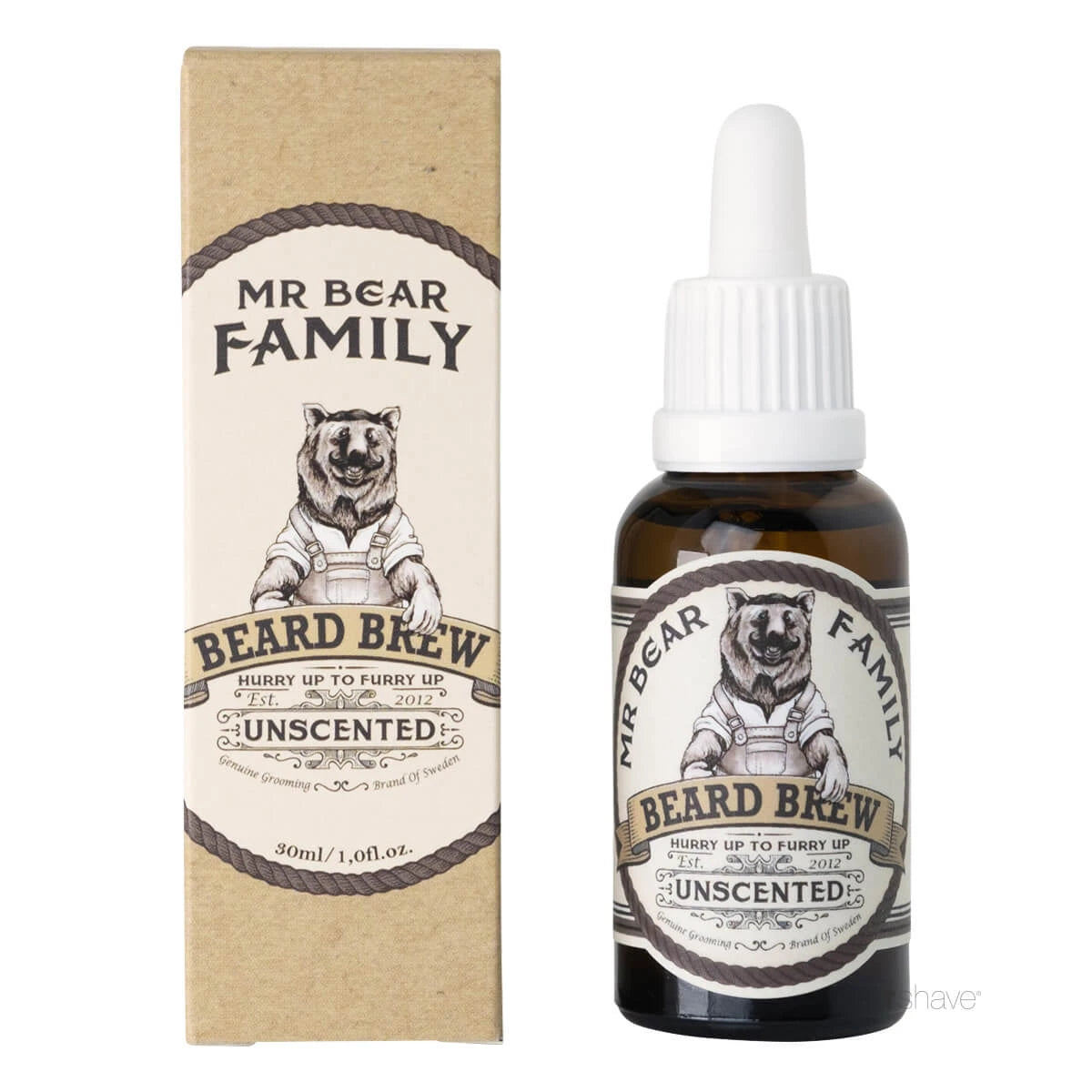 Skægolie, Beard Brew Oil, Unscented, 30 ml.