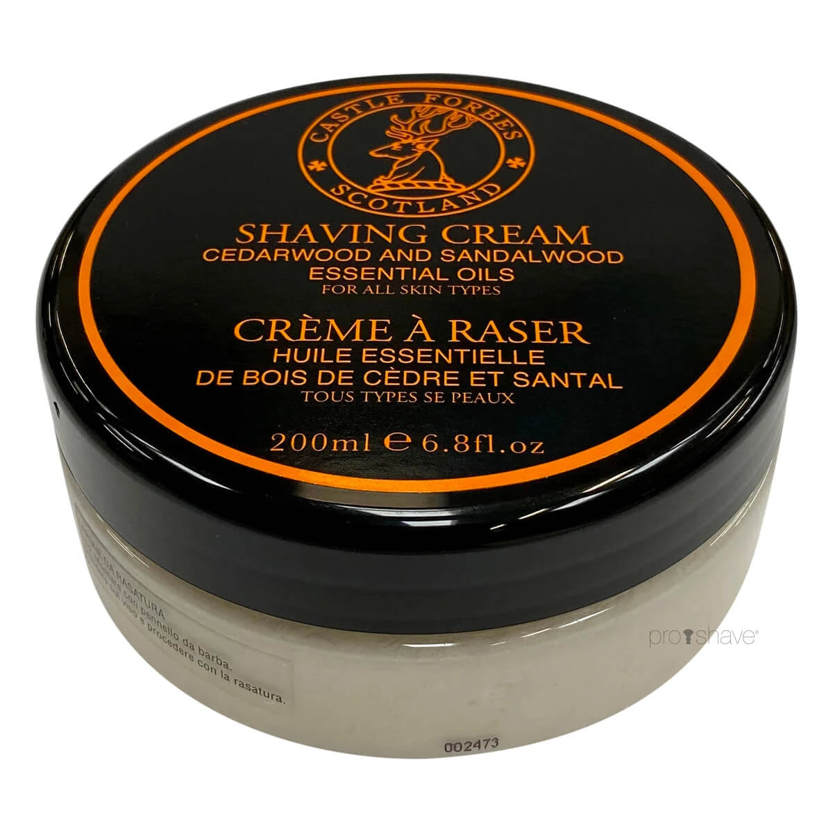 Barbercreme, Cedarwood & Sandalwood Oils, 200 ml.