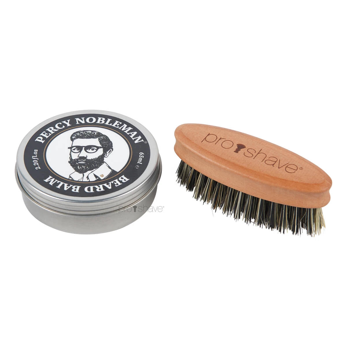 Skægsæt med Skægbørste (Fibre) og Percy Nobleman Beard Balm