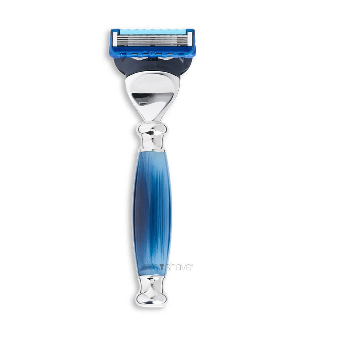 Barbersæt med Fusion Skraber, Grævlingebørste og holder, Edwardian, Faux Blue Opal