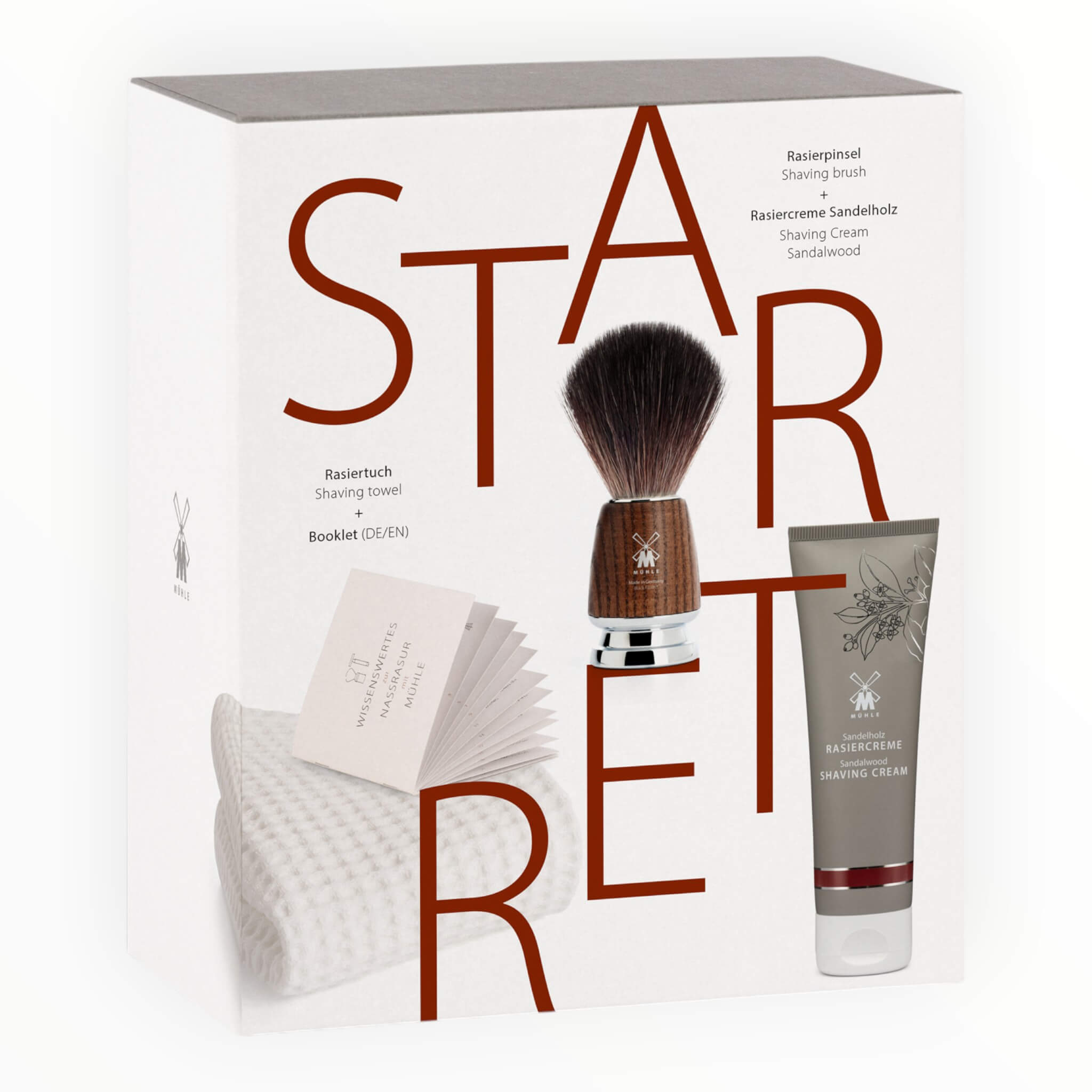 Gaveæske med Barberkost, Barbercreme og Barberhåndklæde, Starter