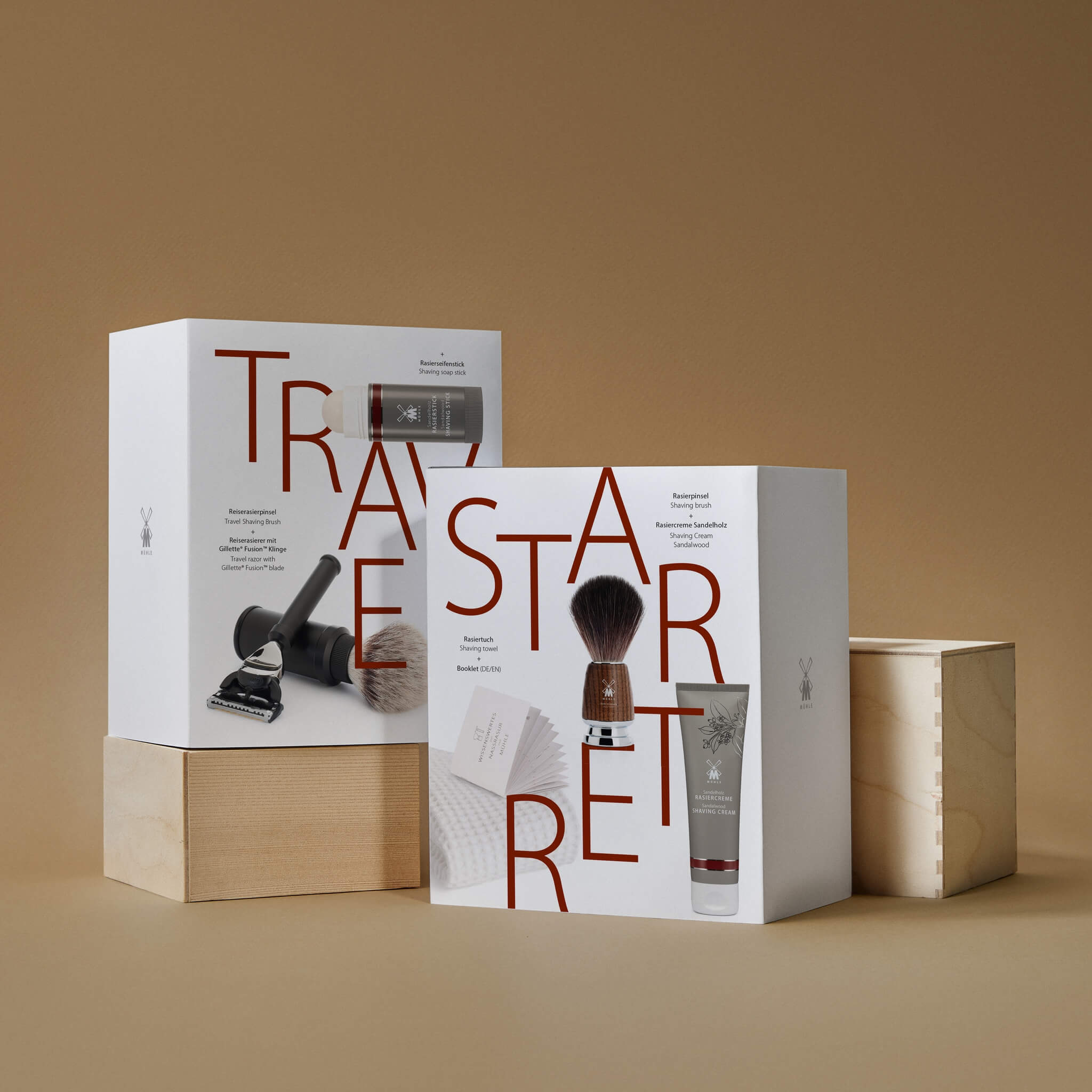 Gaveæske med Barberkost, Barbercreme og Barberhåndklæde, Starter