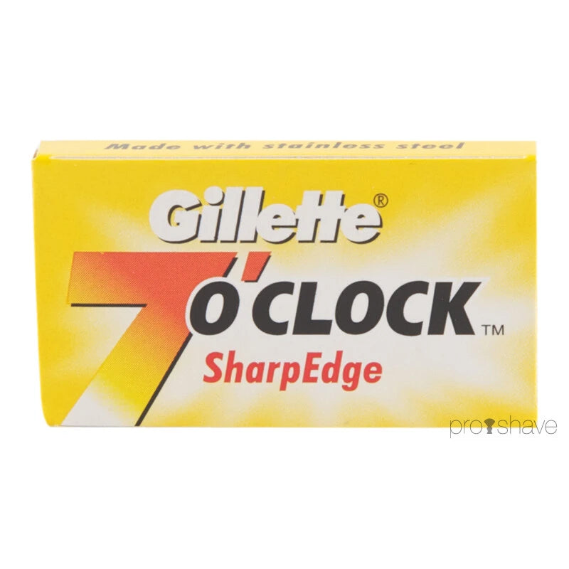 7 O'Clock SharpEdge DE-Barberblade, Gul, 1 Stang, 20x5 stk. (100 stk.)
