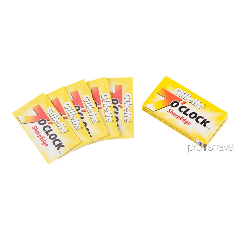 7 O'Clock SharpEdge DE-Barberblade, Gul, 1 Stang, 20x5 stk. (100 stk.)