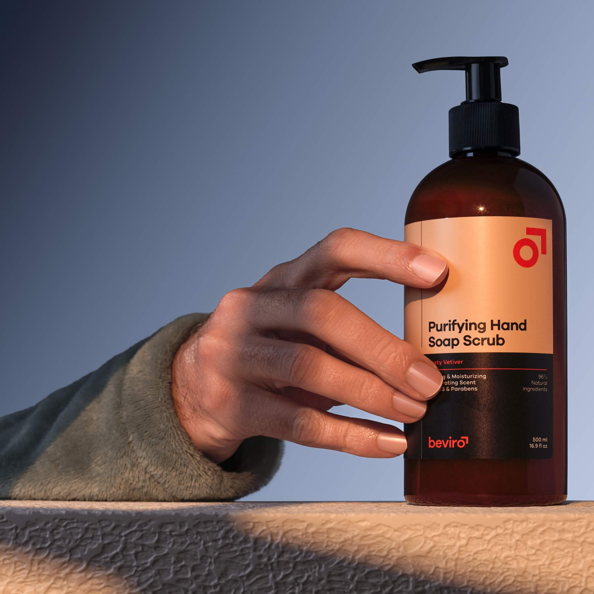 Purifying Hand Soap Scrub, Zesty Vetiver, 500 ml.