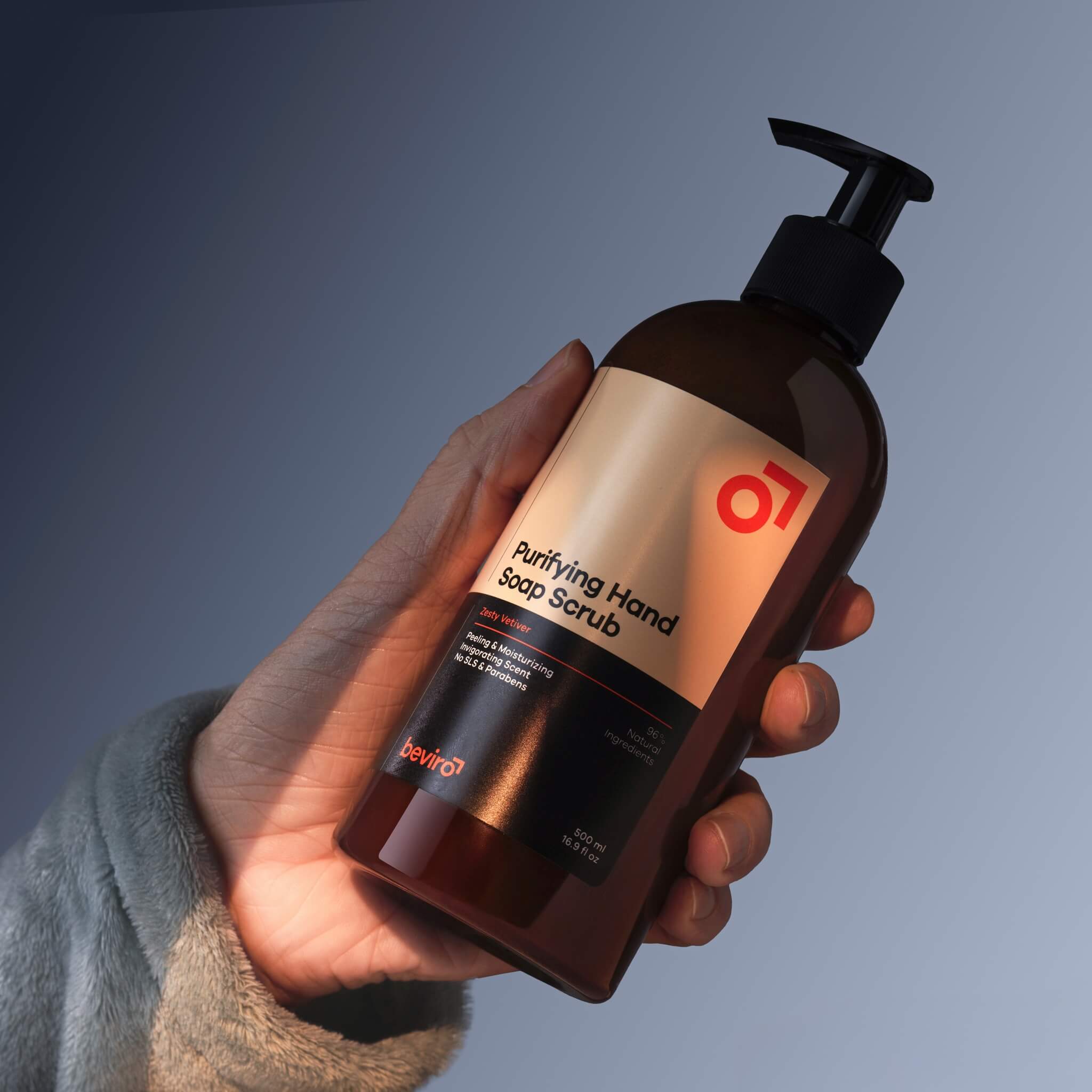 Purifying Hand Soap Scrub, Zesty Vetiver, 500 ml.